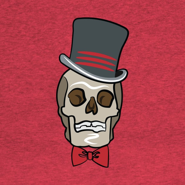 Halloween Skull in Top Hat and Bow Tie by evisionarts